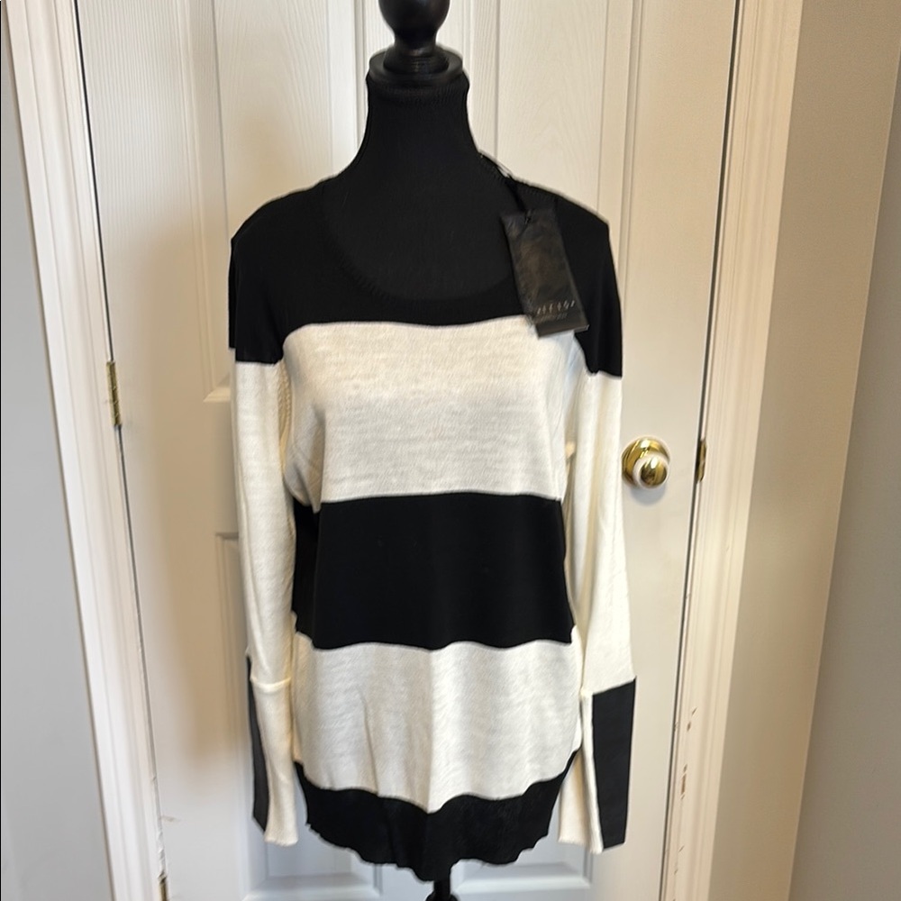 Black and White Striped Sweater